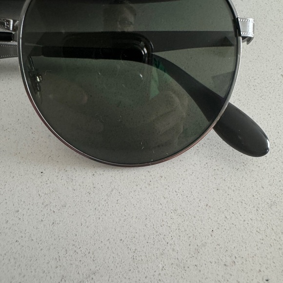 Ray-Ban 90s Style Metallic Silver Sunglasses with Dark Green Lenses - Picture 6 of 12